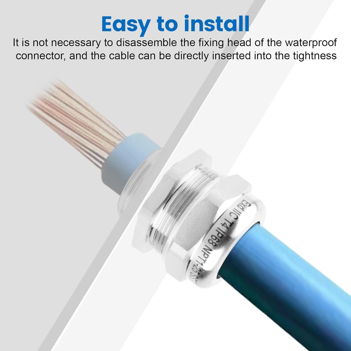 1" NPT Stainless Steel Waterproof Cable Gland, IP68 Waterproof Adjustable Cable Glands, Strain Relief Cord Grip Connectors with Gaskets and Locknut for 18-25mm Cable Diameter