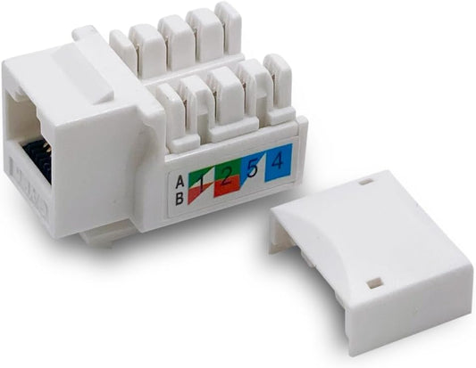 (50-Pack) Cat6 Keystone Jack - [UL Listed] - Ethernet Wall Jack - Wall Cat6 - Cat6 Network Coupler - Keystone Jack - Cat5/5e/6 Compatible - Cat6 Network Coupler