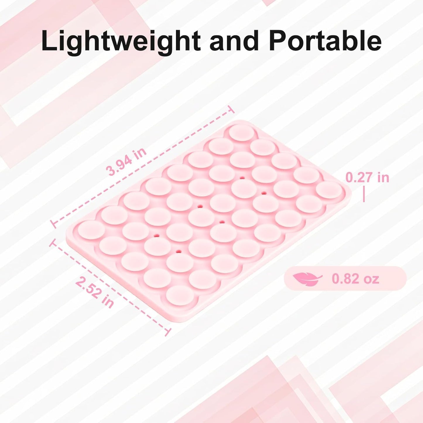 1 Pack Silicone Suction Cup Phone Case Mount Double Sided, Phone Accessories Hands-Free Strong Grip Holder for Selfies and Videos, Silicon Phone Stand Sticky for iPhone and Android Dark Pink