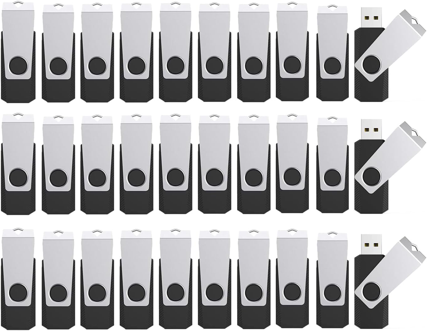 (Not 128GB) 128MB Flash Drives 50 Pack, Wooolken USB 2.0 Thumb Drive with Lanyards Bulk USB Sticks for Weddings,Office, School, Data Storage Backup