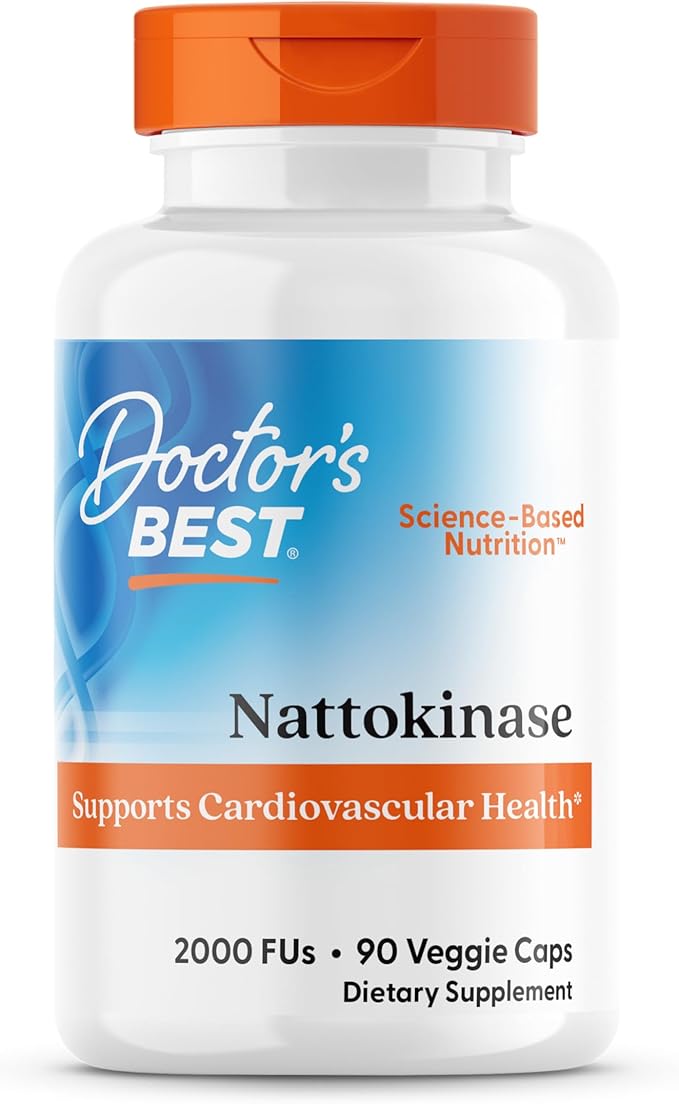 Doctors Best Nattokinase, 2000 Fus, Supports Cardiovascular Health, Non-GMO, Vegan 90 Veggie Caps