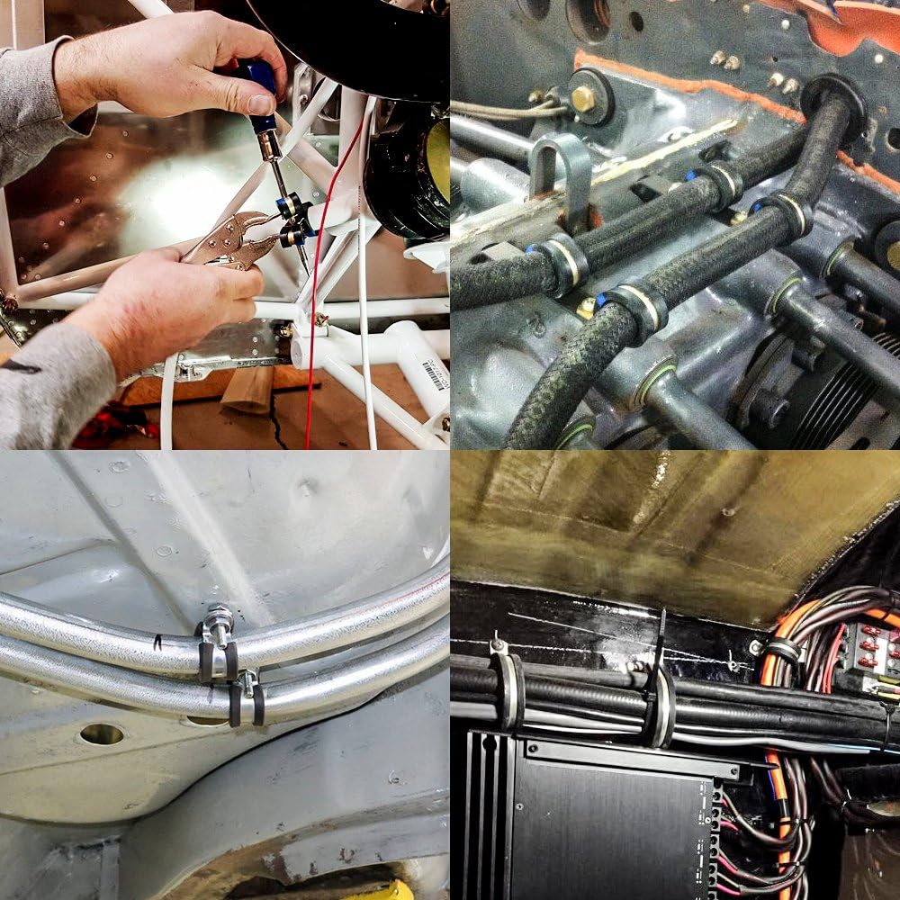 LOKMAN 20 Pack 5/16 Inch Stainless Steel Cable Clamp, Rubber Cushioned Insulated Metal Clamp, Tube Holder for Tube, Pipe or Wire Cord Installation