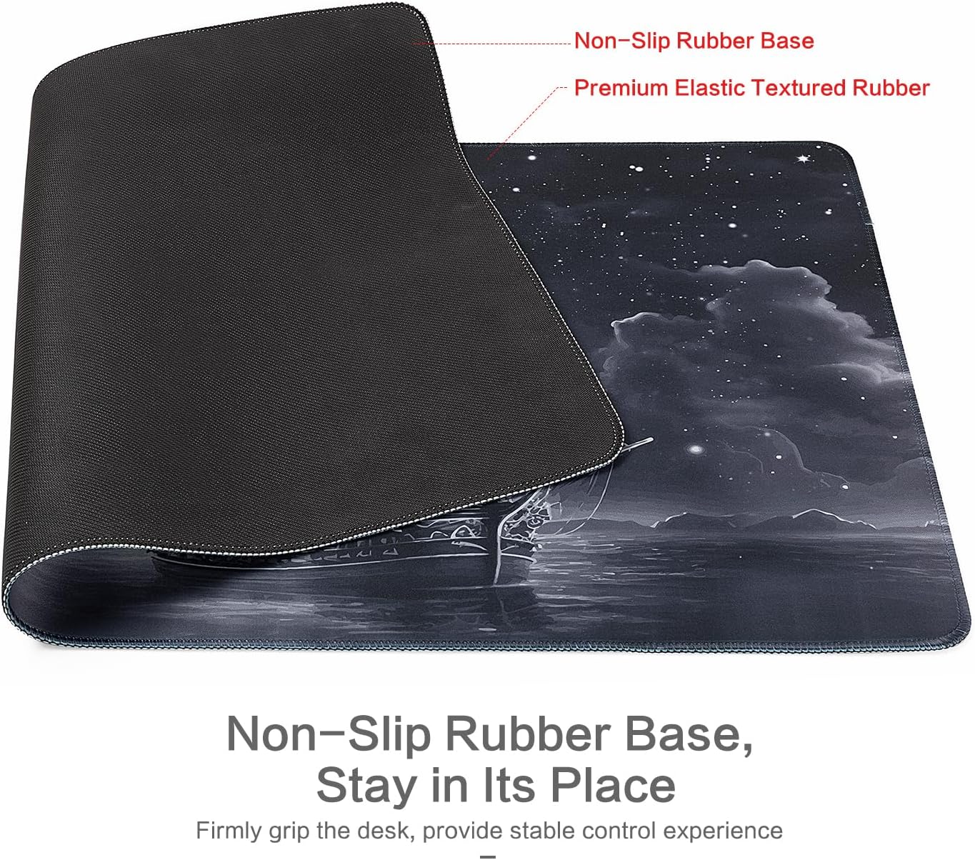 Lokigo Desk Pad, Office Desk Mat, Extended Large Gaming Mouse Pad, Desk Decor Mousepad Keyboard Writing Mat with Non-Slip Rubber Base for Office Laptop Gaming Home, 31.5"x15.7", Nautical Sailboat